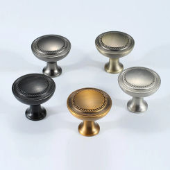 1PCS Solid Wood Wardrobe Door Handle Cabinet Sub Door Handle European Style Drawer Handle Single Hole Circular Hardware