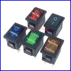 1pcs KCD1 Boat Car Rocker Switch 6A/10A 250V/125V AC ON-OFF on-off-on 250VAC 6A 125VAC 10A With Led Light 220V