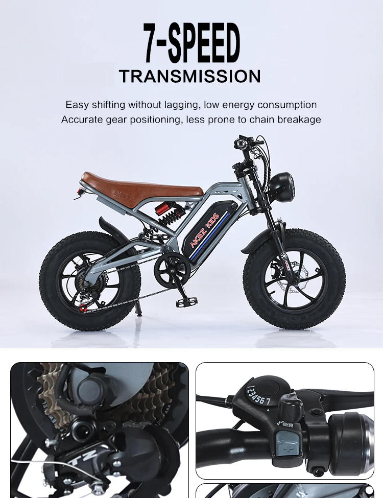 Description Picture 2 of item16 Inch 350W Motor 36V 15.6AH Electric Bike Electric Mini Kids Bike Outdoor cycling Fat tire Mountain balance electric Bicycle