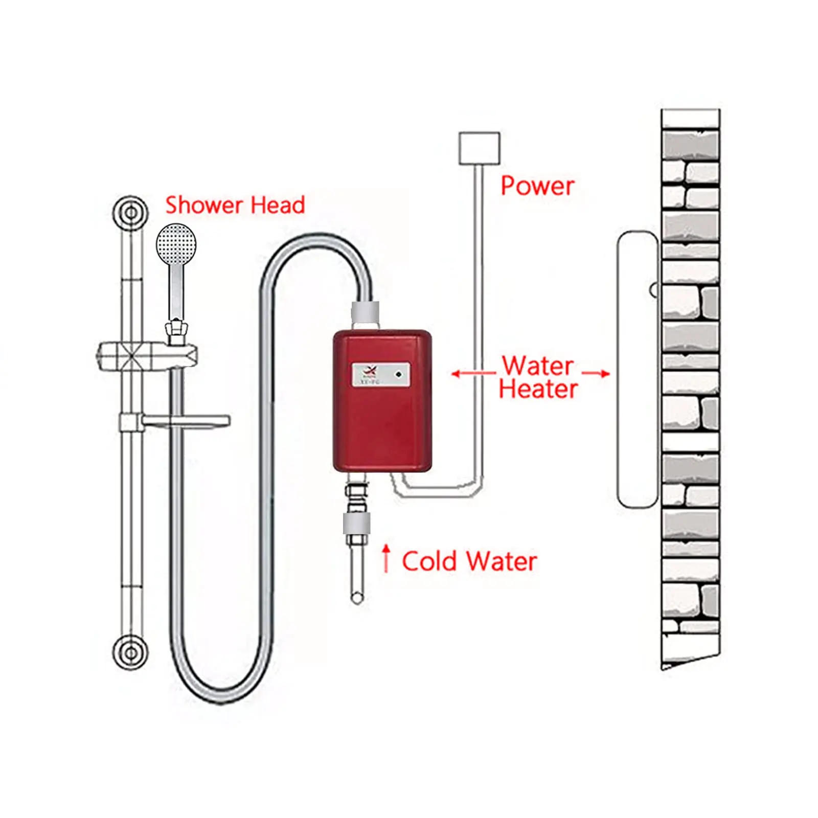 Description Picture 5 of itemInstant Water Heater,3000W Mini Electric Tankless Hot Water Heater,Durable,Elegant and Fashionable for Bathroom Kitchen Washing