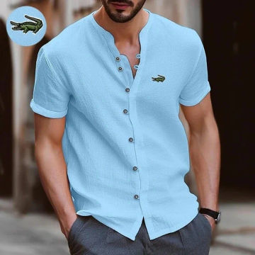 Men's Embroidery Brand Silk Ice Cool Polo Shirt Spring/Summer Versatile Top Casual Outdoor Sports Shirt Short Sleeve T-shirt