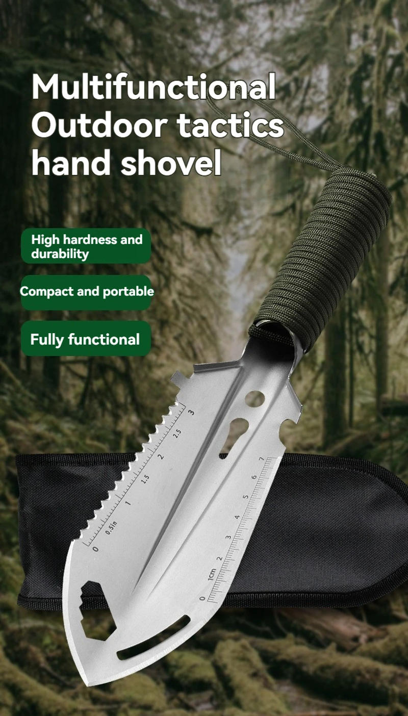 Description Picture 2 of itemCamping Portable Engineer Shovel, Field Survival Tools, Outdoor Stainless Steel Multi-functional Small Tactical Hand Shovel