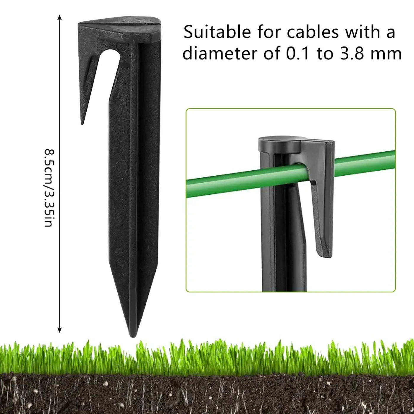 Description Picture 4 of item100/200Pcs Garden Lawn Mower Peg Environment-friendly Plastic Ground Pegs for Robotic Lawnmower Boundary Cable Accessories