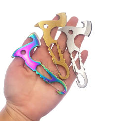 Outdoor Camping Portable Mini Axe Stainless Steel Sharp Blade Mini keychian Knife Portable EDC Multitool with Leather Case