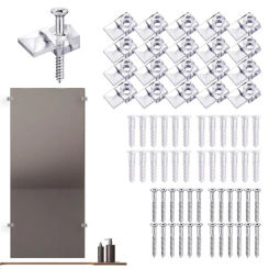 Mirror Mounting Clips Mounting Holder Hanger For Mirror Reusable Retainer Clips For Mirrors With Screw For Doors Walls Cabinets