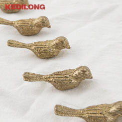 Solid brass European luxury bird drawer knob furniture hardware kitchen cabinets gold pull handle