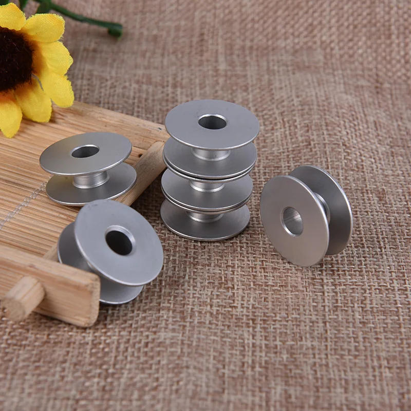 Description Picture 2 of item10pcs/lot Industrial Aluminum Bobbins Metal Spools Carft For Singer Brother Sewing Machine Tools