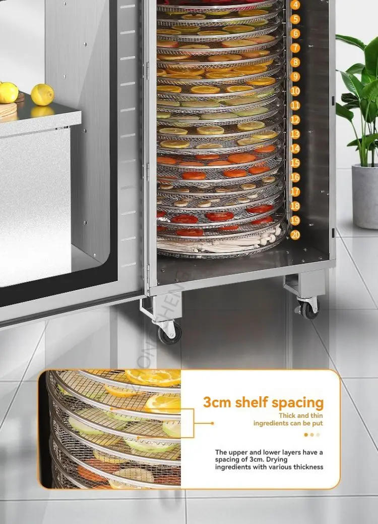 Description Picture 6 of itemLarge Commercial Dry Fruit Machine Automatic Rotating Fruit Dryer Household Fruit and Vegetable Air Dryer Food Dehydrator