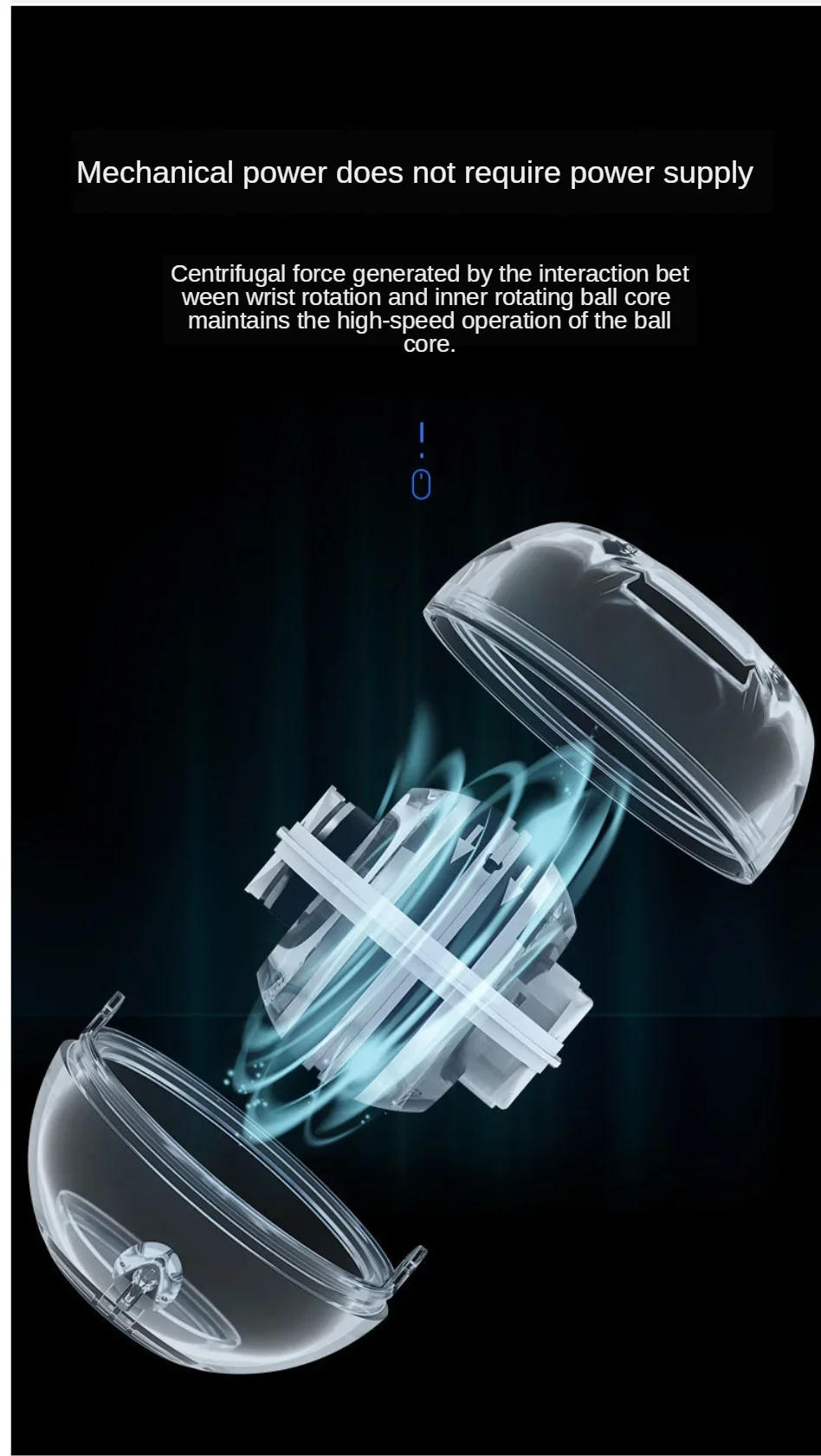 Description Picture 5 of itemLED Gyroscopic Powerball Autostart Range Gyro Power Wrist Ball Arm Hand Muscle Force Trainer Fitness Equipment