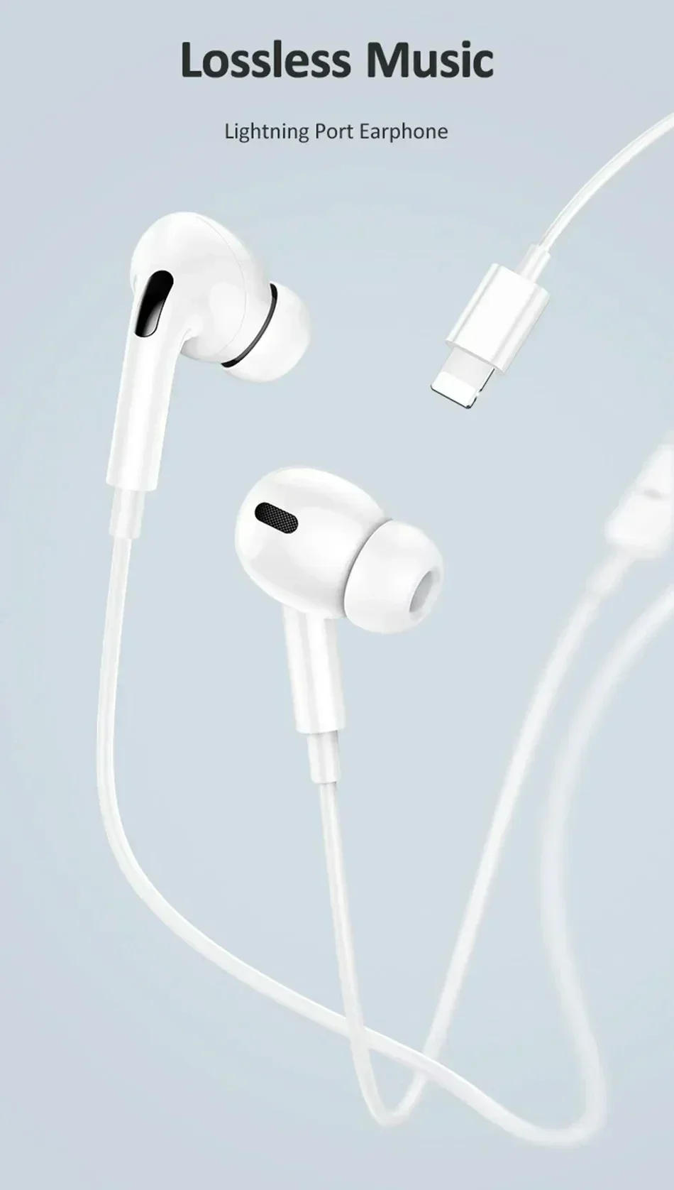 Description Picture 2 of itemOriginal Earphones For Apple iPhone 14 Pro Max Lightning Headphones 13 12 11 Mini X XS XR SE 6 7 8 Plus Wired In-Ear Call Earbud