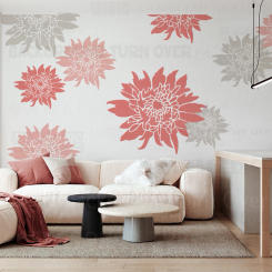 40cm - 80cm Stencil Wall For Painting Decorative Decor Plaster Decors Template To Paint Putty Large Flower Blossom S255