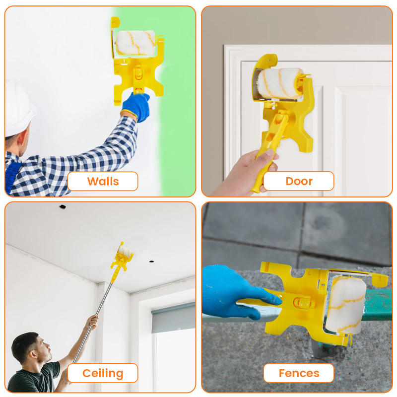 Description Picture 4 of item1/2PCS Paint Edger Roller Brush, Paint Edger Combo Kit, Portable Clean-Cut Brush, Home Room Wall Ceiling Indoor Outdoor Painting