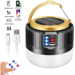 Rechargeable LED Light Camping Light Outdoor Solar Light Bulb 3 Mode Tent Lamp Portable Lantern Night Emergency Bulb Flashlight
