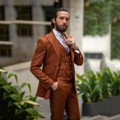 Tailor Made Fashion Male Suits 3 Pieces Slim Fit Formal Elegant Best Men Groom Wear Suit (Blazer+Vest+Pants) Terno Masculino