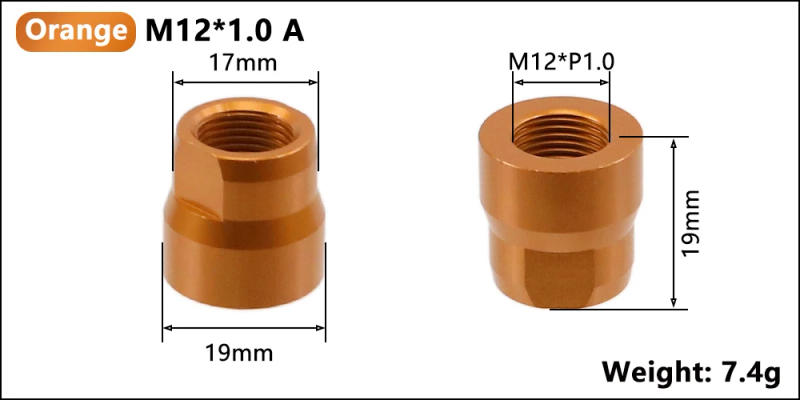 Description Picture 5 of itemBicycle Thru Axle Nut MTB Road Bike Hub Tube Shaft Skewer End Cap Bike Thru Axle Screws Multi color Thru Axle Nuts M12 P1.0/1.5