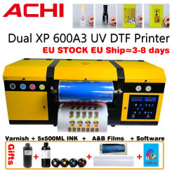 EU STOCK 2 in 1 A3 UV DTF Printer Varnish Laminating Gliding Printer Sticker Waterproof Dustproof Embossed for Wood Fabric Metal