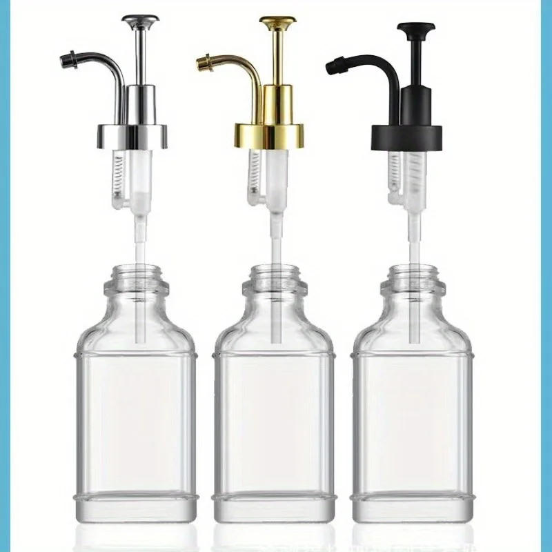 Description Picture 3 of item1pc Glass Soap Bottles Dispenser,500ml Square Shampoo Lotion Container,Liquid Hand Dish Soap Bottle for Bathroom Kithcen