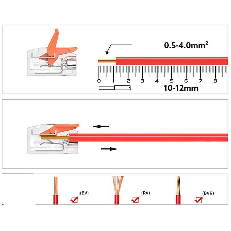 Description Picture 3 of item10-75 Pcs Orange Universal Type Quick Plug-in Terminals,Electrical Equipment Connectors,Wire Connector Terminals,250V/32A