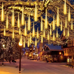 32/24/16/8 Tubes Outdoor Meteor Shower Rain Light Garden Party Decor Courtyard Street New Year 2025 Christmas Decoration Navidad