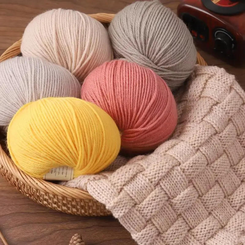 Description Picture 4 of itemMedium Thick Wool Thread Handwoven Scarf Sweater Thread Children's Stick Needle Cashmere Yarn DIY Medium Thick Baby Wool Yarn