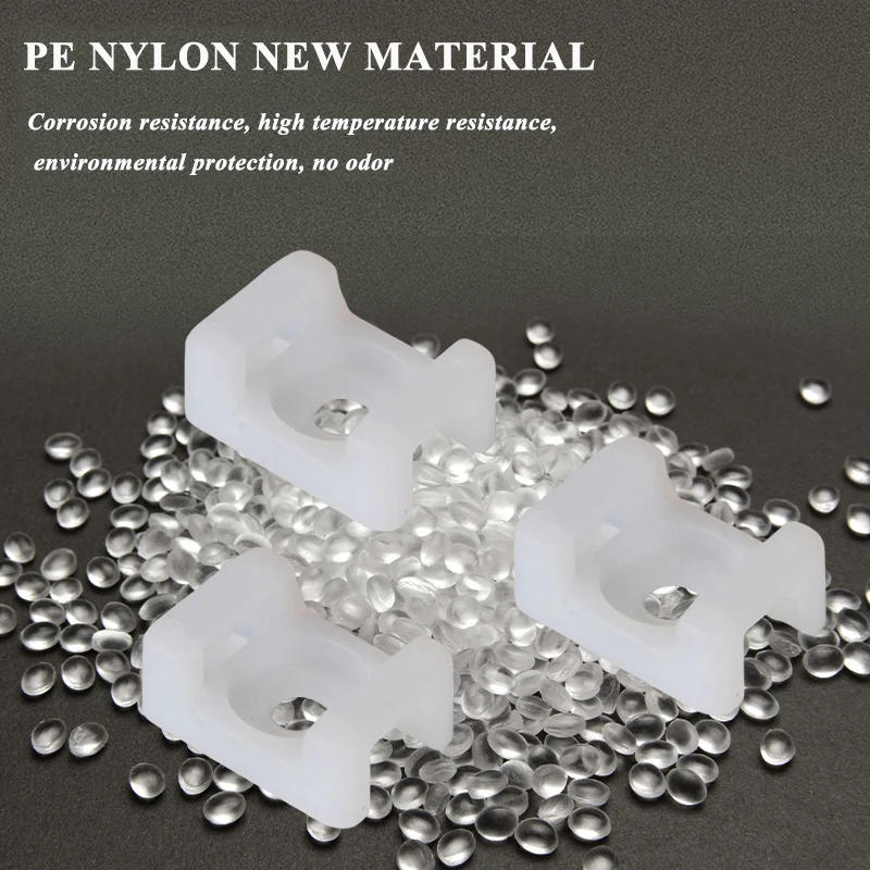 Description Picture 2 of item100Pcs Cable Tie Mount Base Plastic Fixed Seat Saddle Type Wire Holder USB Charging Data Line Winder HC-2 HC-4 Buckle Zip Ties