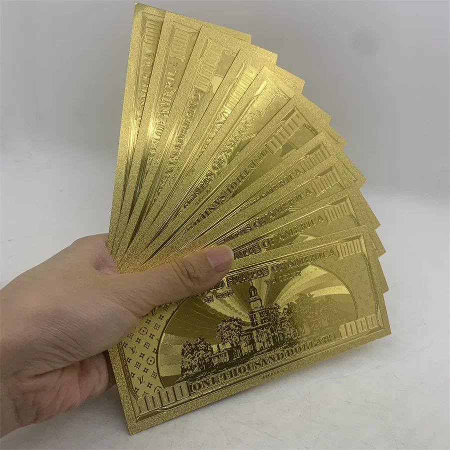 Description Picture 3 of item2022 Customized Special US 100 dollars gold foil plastic banknote USD 100 Commemorative Dollars notes for collection