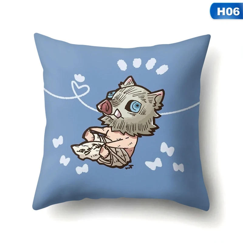 Description Picture 6 of itemSofa Cushion Covers Cartoon Japanese Anime Demon Slayer  Chair Home Decor Pillow Case Pillowcase