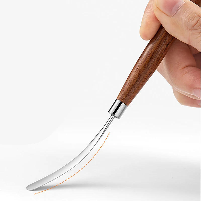 Description Picture 6 of itemStainless Steel Mixing Spatula Tool Nail Art Wooden Handle Spatuler Rod Metal Stirring Mixing Pigment Stick Manicure Tool