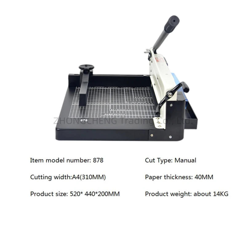 Description Picture 3 of itemA4(310MM) Manual Paper Cutter large blader a push cardboard 878 thick photo cutting paper cutter paper pusher