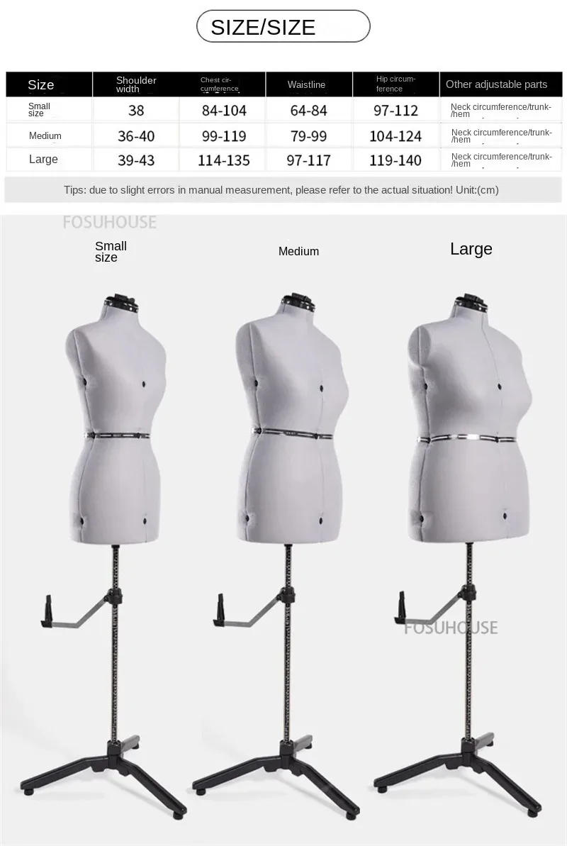 Description Picture 3 of itemSewing Mannequins Adjustable Size Cloth Cover Tailor Female Mannequin Sewing Supplies Professional Model for Clothing Design Z