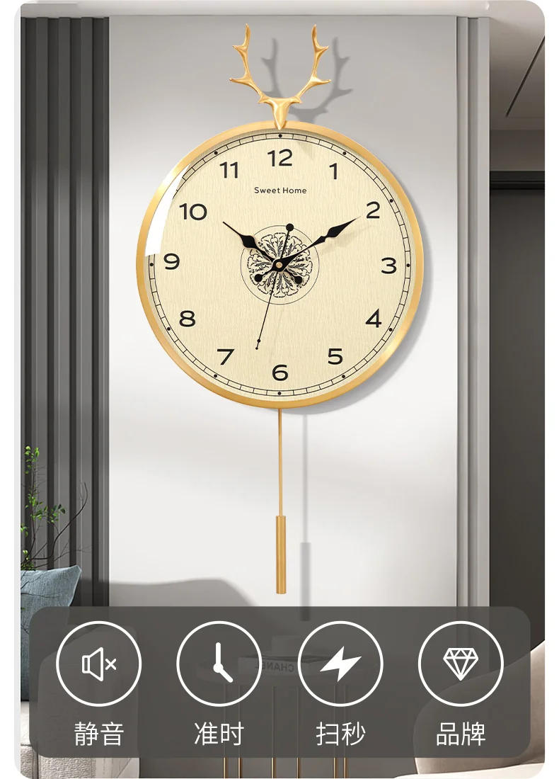 Description Picture 4 of itemSimple Modern Wall Clock Office Pendulum Interior Design Wall Clock Italy Unique Duvar Saati Home Decoration Accessories
