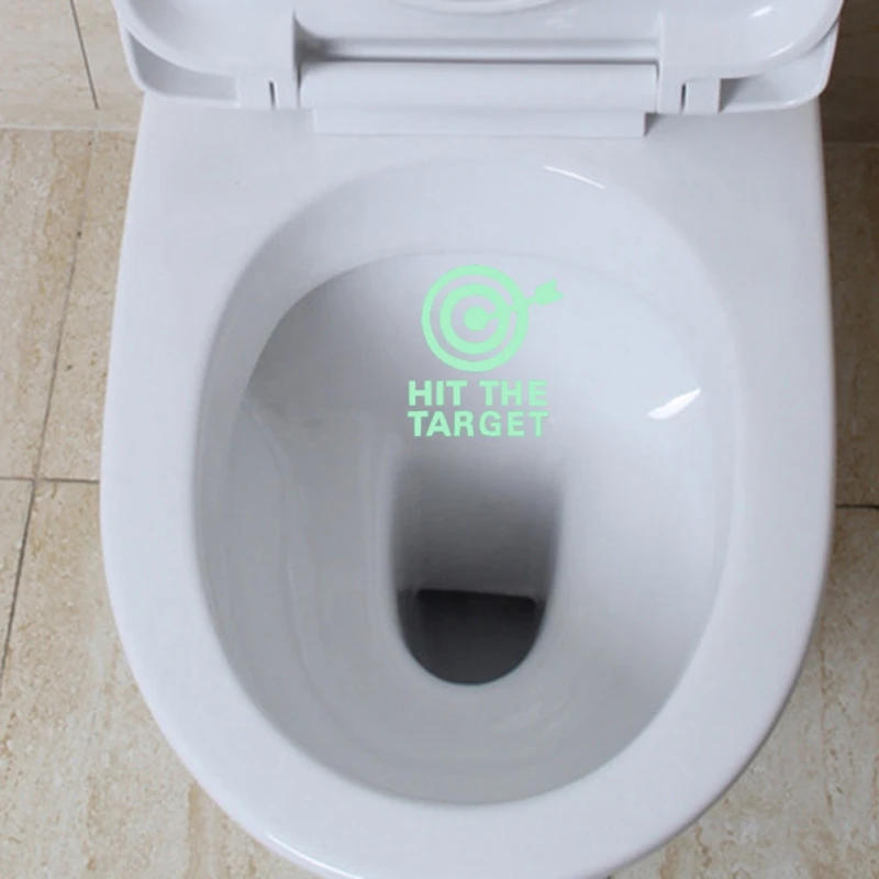 Description Picture 6 of itemLuminous Toilet Stickers Hit The Target Funny Signs Glow in The Dark Bathroom Wall Art Sign Decor Removable for Home Restroom