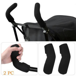 2Pcs Baby Stroller Handle Protector Handle Cover Cloth Self-adhesive Handrail Covers Baby Stroller Accessories