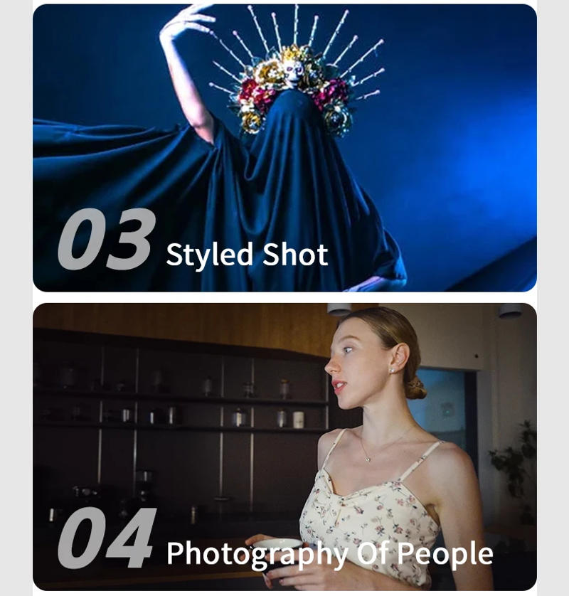 Description Picture 4 of itemX1 Mini Vlog Full Color RGB Fill Light Black/White 1500mAh 2500-6500K Zoom Lighting Photographic Video Photography Fill Lamps