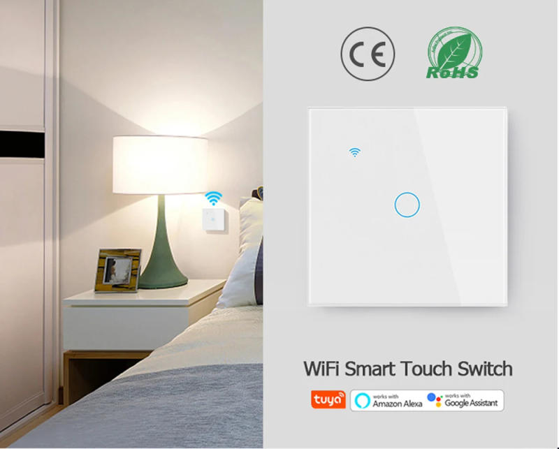 Description Picture 6 of itemWiFi Smart Switch EU Light Wall Touch Switch 220V Need Neutral Wire Tuya Smart Life Work with Alexa Google Home 1/2/3/4 Gang