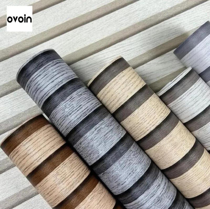 Description Picture 2 of itemovoin 3D Effect Oak Wood Slats Retro Wallpaper PVC Wall Paper Roll For TV Wall and Living Room Decor - No glue, Not a Panel