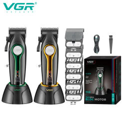 VGR Hair Trimmer Professional Adjustable Barber Clippers Hair Cut Machine Electric Brushless Motor Clipper Trimmer for Men V-010