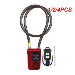 1/2/4PCS Smart Alarm Lock Anti-Theft Chain For Bike Gate APP Wireless Remote Control Blue Electric Door Spiral Four-digit