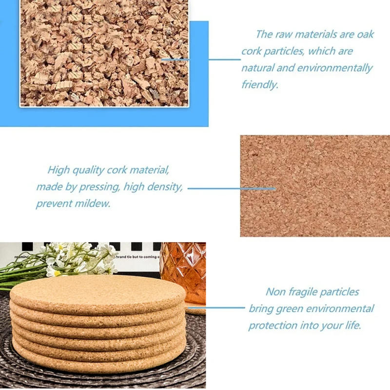 Description Picture 5 of item6pcs/Set Creative Engraved Flower Skull Pattern Round Cork Coasters For Coffee Cups Mugs Drink Holder and Tableware