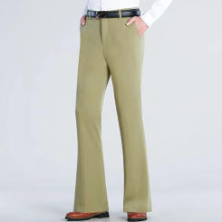 2024 Spring Summer Men's New Thin Solid Color Trousers Male Long Elastic Suit Pants Men High Waist Business Casual Pants K403