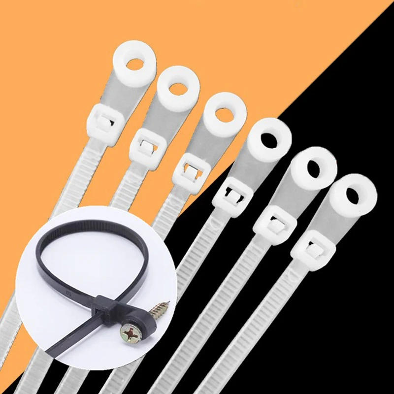 Description Picture 3 of item100Pcs/pack Heavy Duty Cables Fastening Rings Loop Hardware Organizer Wire Straps Self Locking Nylon Cable Ties Plastic Cord Tie