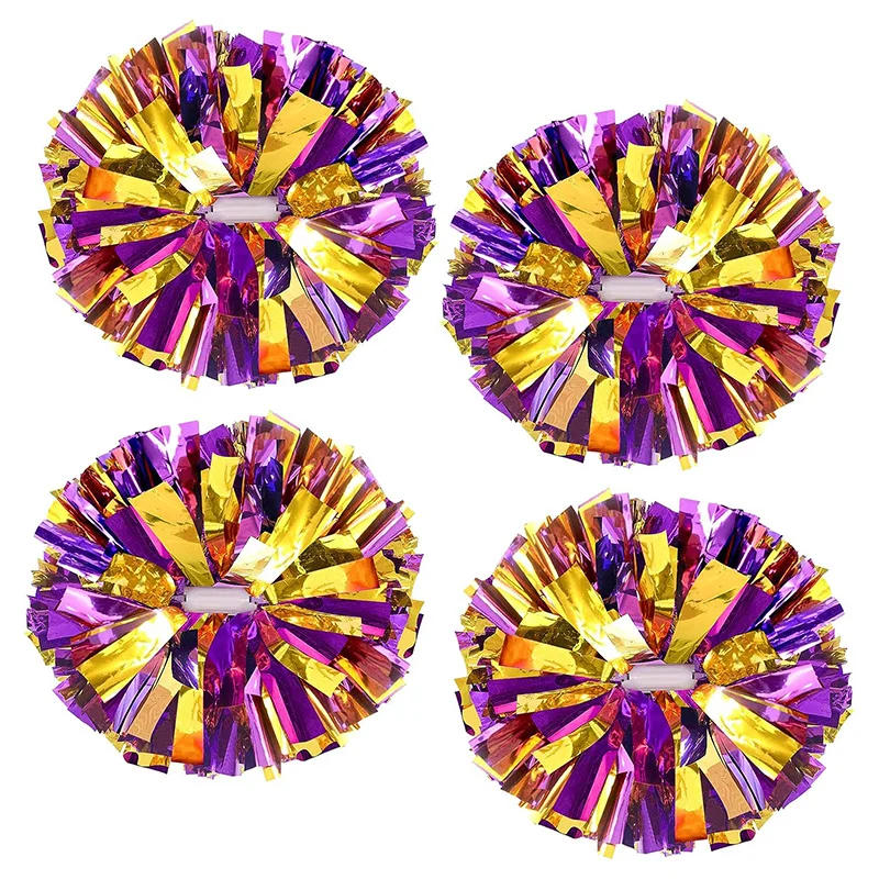 Description Picture 6 of item10PCS Cheerleader Pom Poms 31cm Cheerleading Pompoms Handle Style Team Sports Pompom Girls Game Big Match Cheering Hand Flower