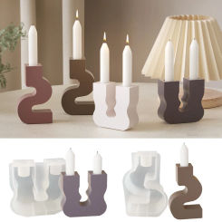 DIY U Shape S Shape Wave Candle Holder Resin Mold Aroma Plaster Candle Holder Candle Holder Silicone Mold