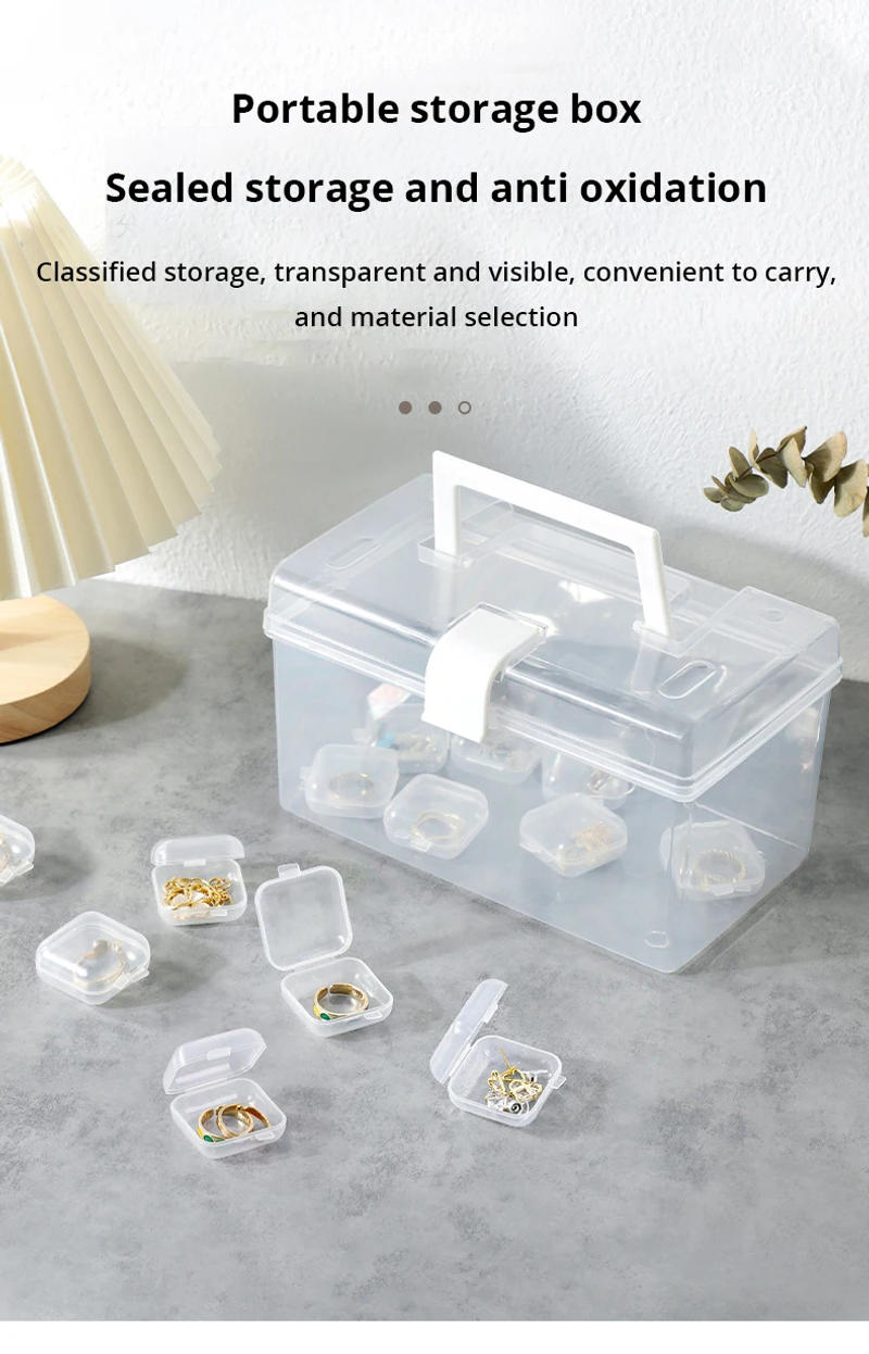 Description Picture 2 of item40pcs/set Mini Clear Plastic Storage Box Jewelry Storage Case Transparent Storage Organizer Multifunctional Portable Storage