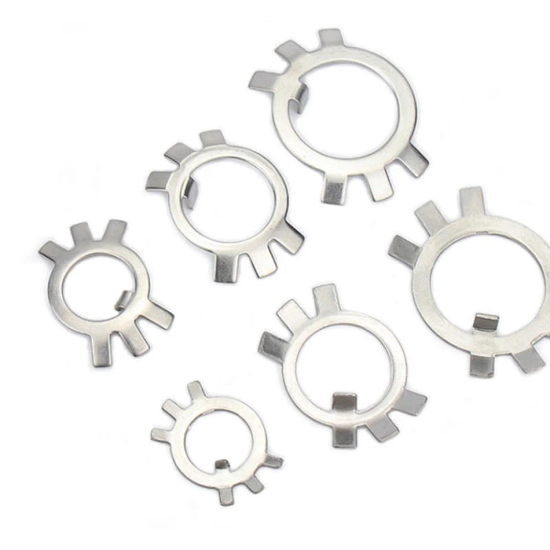 Description Picture 4 of itemGb858 Special Stop Washer, 304 SS Six-Jaw Locking Flat Washer/Return Washer