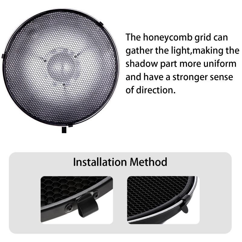 Description Picture 6 of itemSelens 30/42/55cm Softbox Reflector Dish Honeycomb Grid And Diffuser Kit For Bowens Mount Photo Studio Kits Shooting Flash Light