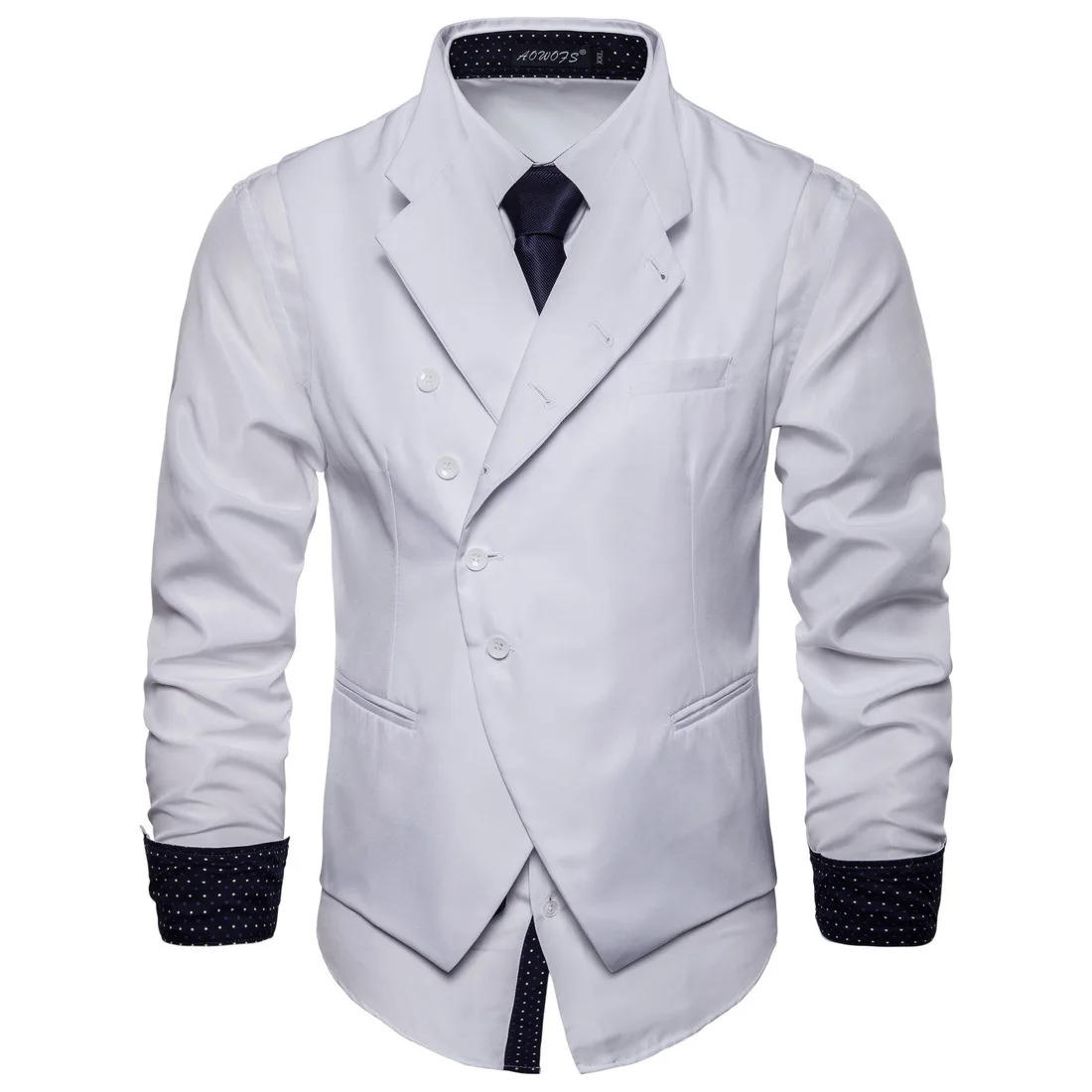 Description Picture 5 of item2024 Autumn New Solid Color Suit Vest European and American Foreign Trade Trend Gentleman British Leisure Vest