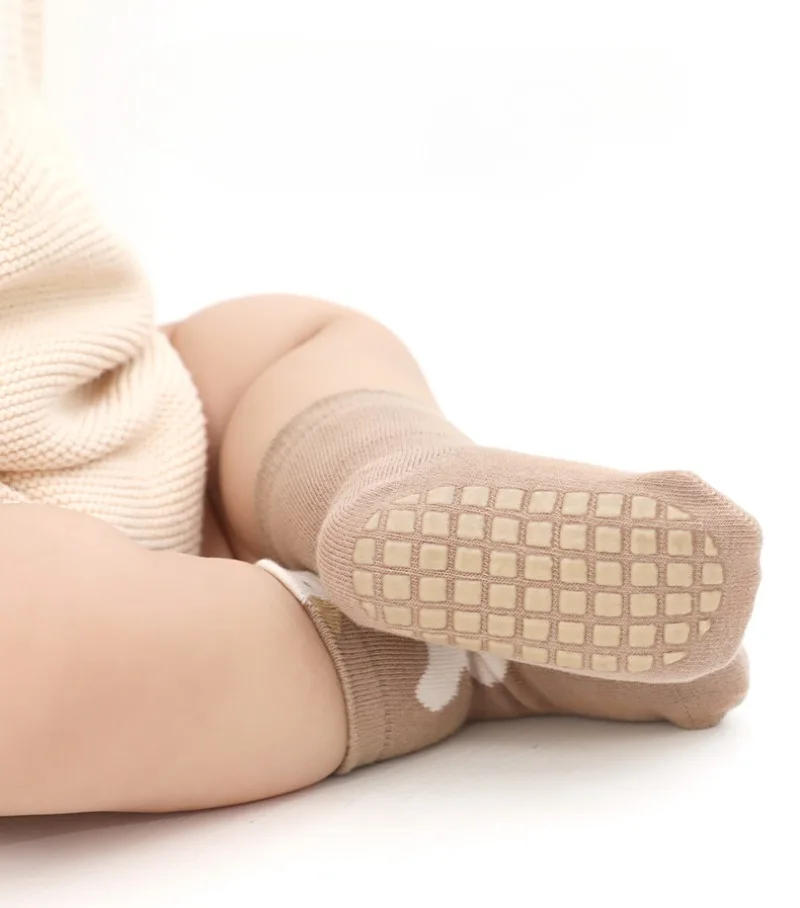 Description Picture 2 of item0-5 Years Old Baby Walking Socks Loose Mouth Mid Slevees Cotton Socks Boneless Babies Glue Dots Non Slip Children's Floor Socks