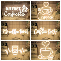 Coffee Neon Led Sign Cafe Bar Neon lights Wall Art Decoration Coffee Shop Signboard Decoration LED Lamp Custom Light Up Sign USB