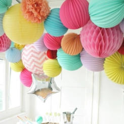 1pc 4inch Wedding Birthday Party Paper Lanterns Babyshower Decoration Birthday Party Paper Flower Ball Handmade Origami Flowers